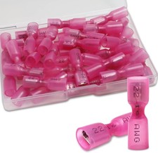 100 PCS 22 16 AWG Heat Shrink Spade Terminals, Female Spade Wire Connectors
