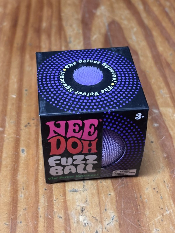 NeeDoh Fuzz Ball Velvet Squeeze PURPLE Fuzzball Squeeze Stress Ball NEW