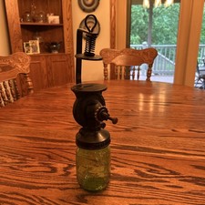 VTG Universal Glass Ball Jar Hopper Wall Mount Coffee Grinder Mill Cast Iron #24