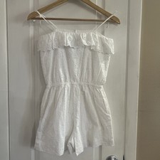Polo Ralph Lauren White EYELET EMBROIDERY Romper Cotton Girls Size 12 NWT 145
