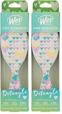 Wet Brush Kids Detangler Midi Hearts Ultra Soft Tangle Brushes Pack of 2