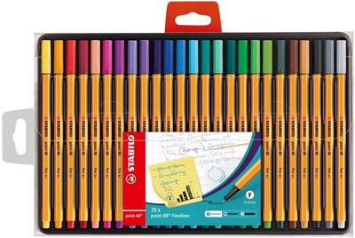 STABILO Fineliner point 88 - Pack of 25 - Assorted Colors