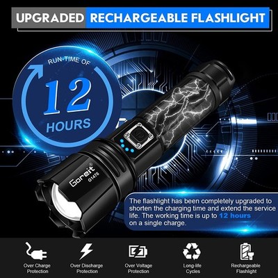 Linterna LED Tactica Recargable Linternas Alta Potencia De Casa Bater�A Poderoso