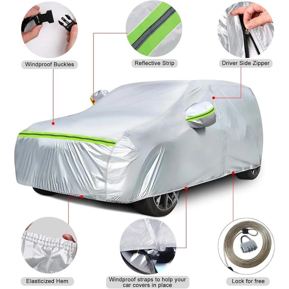 Cubierta de coche para Volvo XC60 6 capas impermeable cremallera nieve todo tipo de clima protección Foto 2 de 4