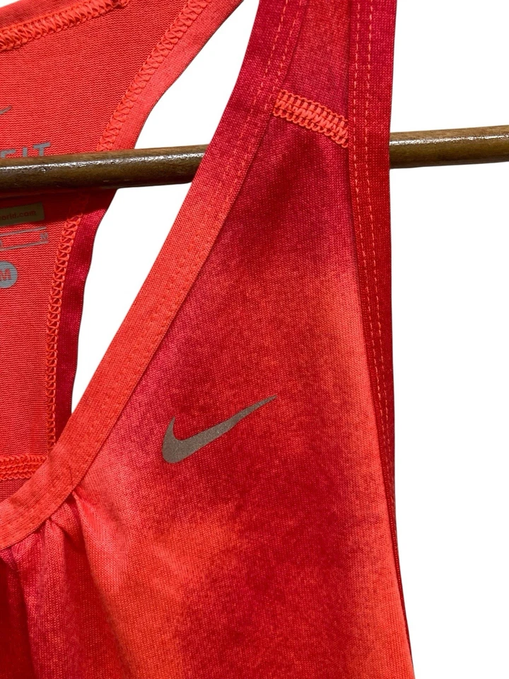 Nike Dress Women’s Medium Orange Zip Pocket Racerback Dri Fit - Image 3 of 4