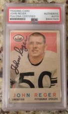 JOHN REGER 1959 TOPPS HAND SIGNED AUTO NFL #124 PSA/DNA SLABBED