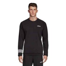 NWT Mens Adidas CLIMALITE Crew Sweatshirt Black/White DT8995 MSRP: 60 FREE SHIP