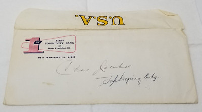 First Community Bank West Frankfort Illinois Envelope 1976 Bicentennial Used