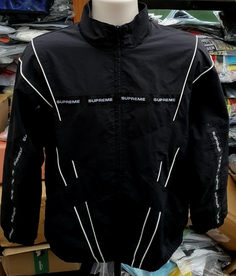 SS21 Supreme Croix à Caissons Piste Veste TAILLE S Eau Résistant Noir
