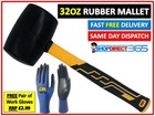 COBRA 32 OZ Rubber Hammer Mallet Fibreglass Shaft Handle Lump Grip NEW UK 23-90