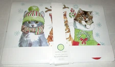 CHRISTMAS ~ VINYL PLACEMAT'S ~ 12" x 18" ~ Set of 4 ~ CHRISTMAS KITTENS