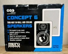 NEW!   BIC AMERICA CONCEPT 6 IN-WALL SPEAKERS 6" 2 WAY
