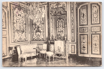 Vtg Postcard Chateau de Chantilly La Grande Singerie France Castle Interior Room
