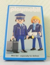 Playmobil Pilot i stewardessa 3107 z 2005 roku Nowy & Oryginalne opakowanie Promocyjna figurka reklamowa Mini zestaw