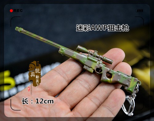 Mini gun model 98k carbine AWP sniper AK47 alloy keychain pendant soldier access - Picture 13 of 47