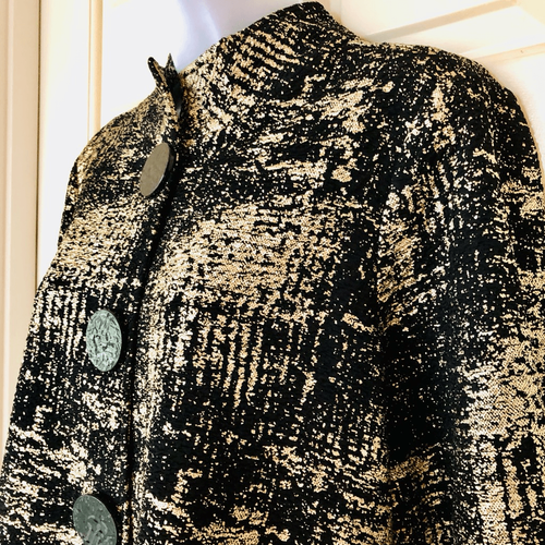 NWOT JM Collection Gold Metallic Print Jacket - Picture 3 of 15