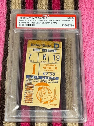 1969 PSA AUTHENTIC MONTREAL EXPOS 1st MLB REGULAR SEASON GAME TICKETS! HISTORIC!