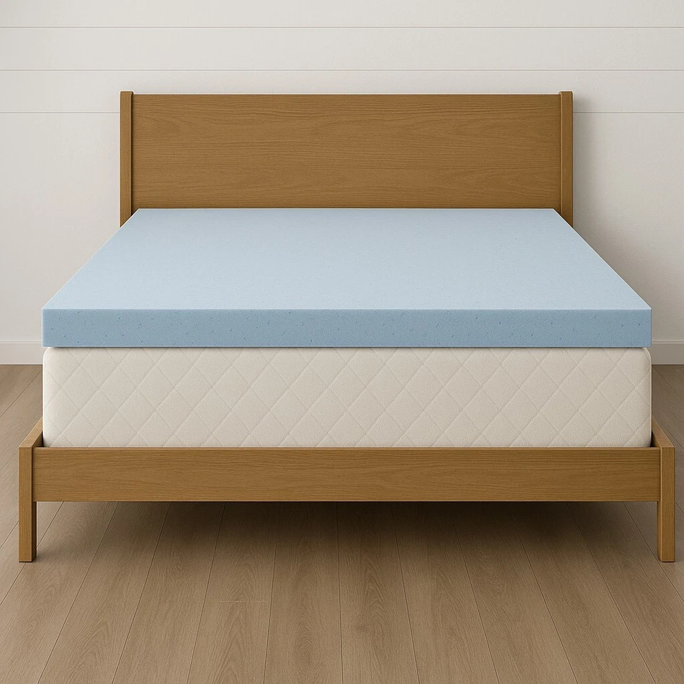 LOUNJ 2" 3" Gel Memory Foam Mattress Topper, Twin XL Full Queen King Cal King - Image 2 of 4