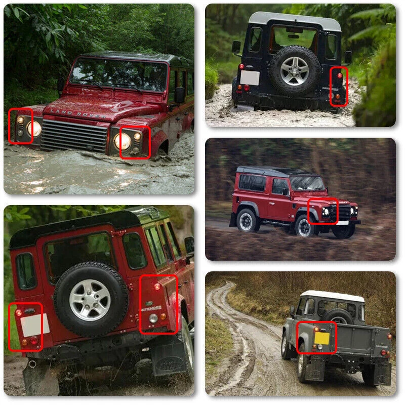 Kit de actualización de lámpara de luz LED de 73 mm para Land Rover Defender 1990-16 90/110 1983-1990 Foto 2 de 4