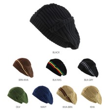 Dreadlock Deep Shell 100 Cotton Jamaica RGY Rasta Slouch Beanie - FREE SHIPPING