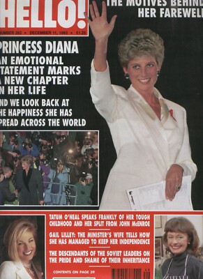 Hello #283 Diana Patrick Mcnee Cindy Crawford Tatum Humperdinck Daryl Hannah