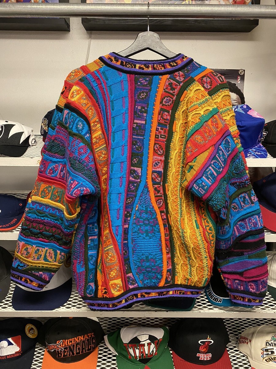 Vintage COOGI Cotton Knitted Cardigan Sweater Size XS Made