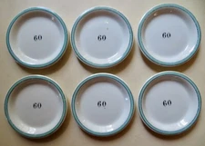 Very Rare Set of 6 Antique Absinthe Saucer from French Bistrot, 60 Centime Price