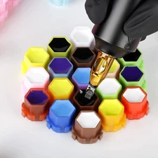 Honeycomb Tattoo Ink Cup Mix Color  size 16mm 200pcs