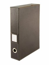 OSCO Brown Faux Leather Box File  | Document Storage | Paperwork Archive