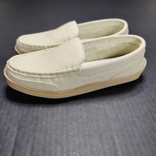 My Pillow My Slippers Leather Loafers Slip On Womens Memory Foam Beige Size 8