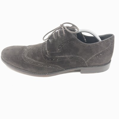 John Varvatos Luxe Brown Suede Oxford Wingtip F2693Q3L-A12B  display picture 2