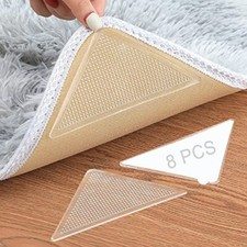 Rug Grippers, Triangle Anti Slip and Non Curling Carpet Gripper, Keep 8 Clear