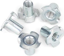 1/4"-20 T-Nuts 100 Pack , Zinc-Plated Steel Corrosion Resistant, 9/16" Barre...