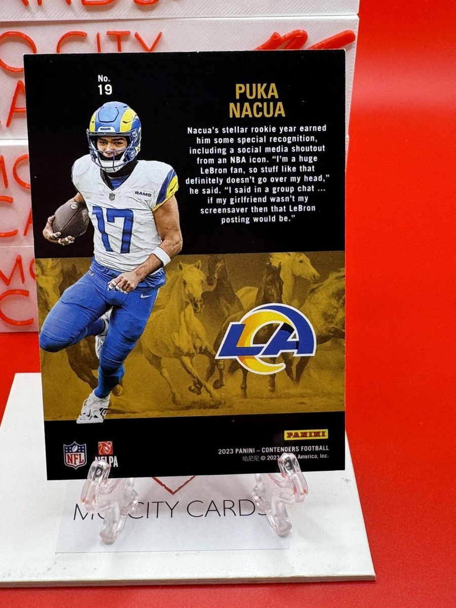 2023 Panini Contenders Puka Nacua Rookie Stallions #19 Red Foil SP