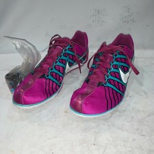 Nike Zoom Rival D Womens Flat Ribbon Lace Track Field Shoes Fuschia Teal Sz US 9