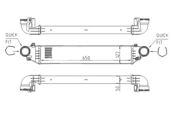HART 612 533 Intercooler, charger for MERCEDES-BENZ