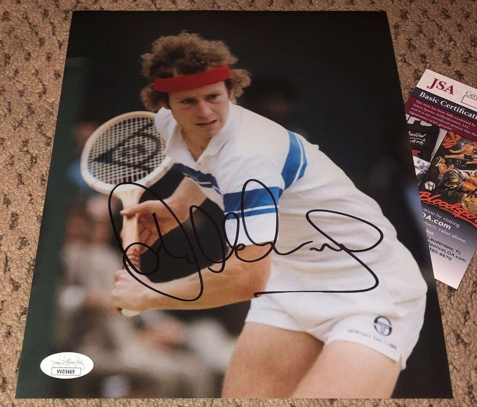 Photo 4x6 Dédicacée John McEnroe Avec Inscription Manuscrite - Maillot Mets