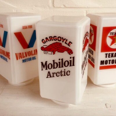 Gargoyle Arctic Square Oil Gas Petrol Pump Globe | Oil and Petrol Memorabilia
