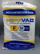10 Pack Veva Vacuum Bags Style F HEPAVAC Filter Hepa Vac Bags