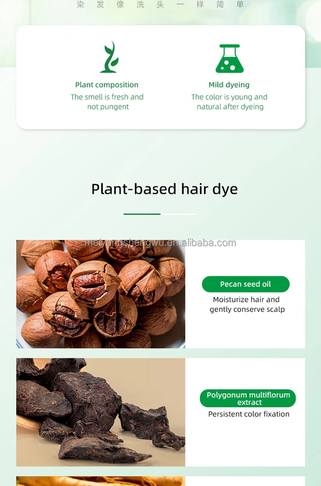 Champú tinte para cabello negro planta natural botánico burbuja tinte para cabello paquetes de 20 ml x 10 Foto 3 de 4