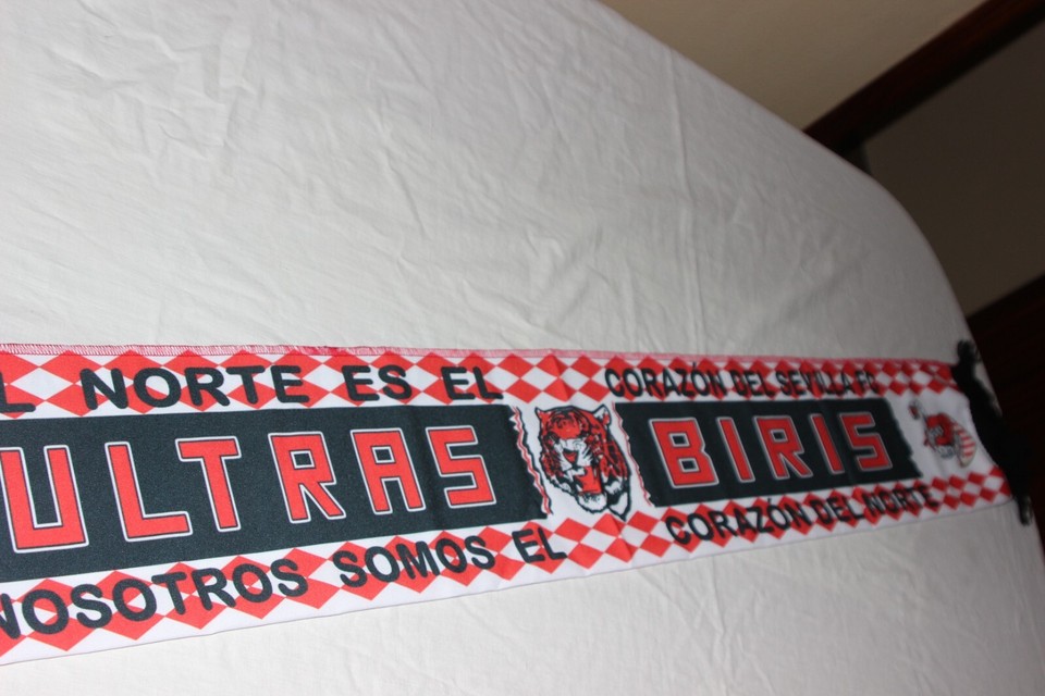 Écharpe Ultras Sevilla FC Frente Biris-Biris - Ancienne, Sérigraphiée - Vintage Espagnol