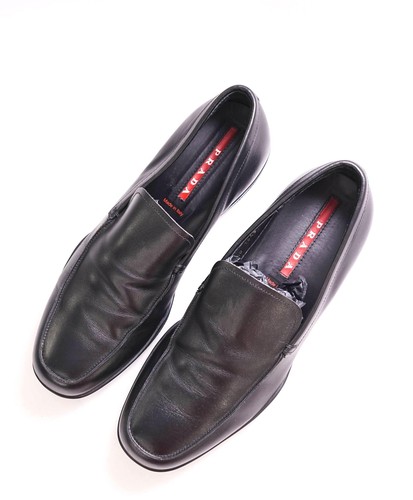 $795 PRADA - *LINEA ROSSA* Black Slip On Logo Vamp Loafer - 8.5 US (7.5 Prada) - Picture 3 of 6