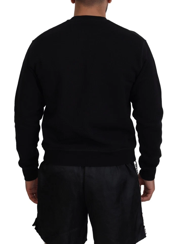 DSQUARED2 Sweater Black Printed Long Sleeves Pullover IT48/US38/M RRP RRP 670usd - Image 3 of 4