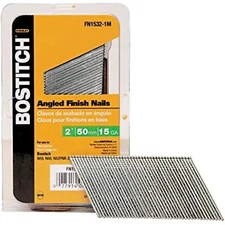 BOSTITCH Finish Nails, FN Style, Angled, 15GA, 2-Inch, Indoor use, 1000-Pack