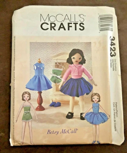 McCALL'S 3423 Crafts UNCUT Sewing Pattern RETRO Betsy McCall DOLL and CLOTHES