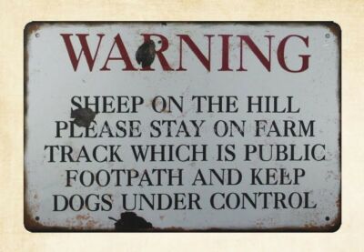 home interior design ideas Warning sheep on hill metal tin sign