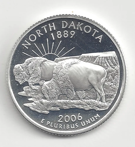 2006 S Silver Proof NORTH DAKOTA Quarter - 90% Silver