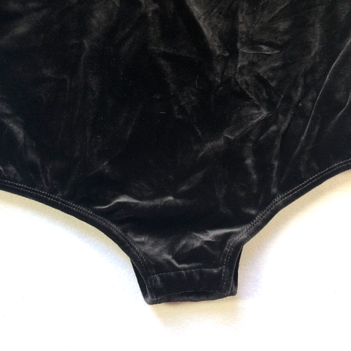 VTG 2002 Caroline Womens One Piece Bodysuit One Size Black Velour Sleeveless NWT - Picture 3 of 14