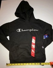 Girls Size 8 Champion Hoodie Silver Embroidered Logo New With Tags