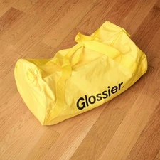Glossier Sunshine Yellow Duffel Bag EUC Athletic Sporty Summer Streetwear Travel